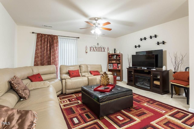 4009 Tresco Xing, Raleigh, NC 27616 - carpeted living room with a ceiling fan