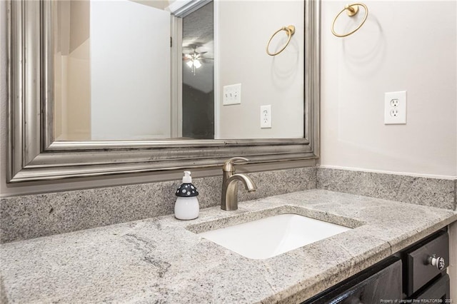 5411 Archer Rd, Hope Mills, NC 28348 - bathroom with vanity and a ceiling fan