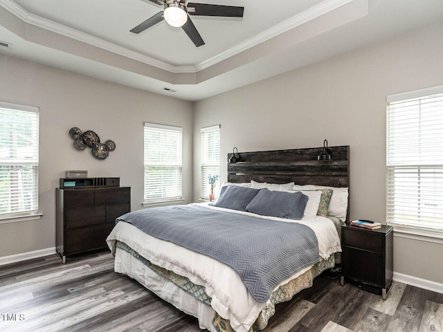 3441 Jordan Shires Dr, New Hill, NC 27562 - bedroom with ornamental molding, wood finished floors, and a ceiling fan