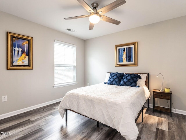 3441 Jordan Shires Dr, New Hill, NC 27562 - bedroom featuring dark wood-style floors and a ceiling fan
