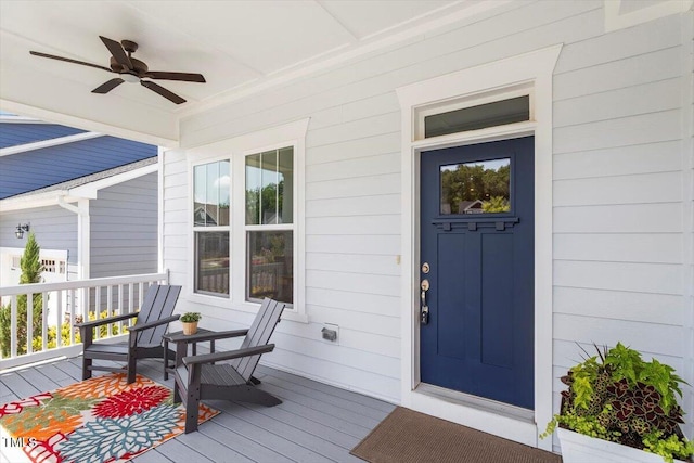 223 Chauncey Cir, Chapel Hill, NC 27516 - entrance to property with a porch and ceiling fan