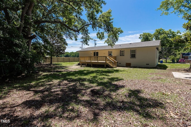 400 Minchew St SE, Wilson, NC 27893 - rear view of property with crawl space and a deck