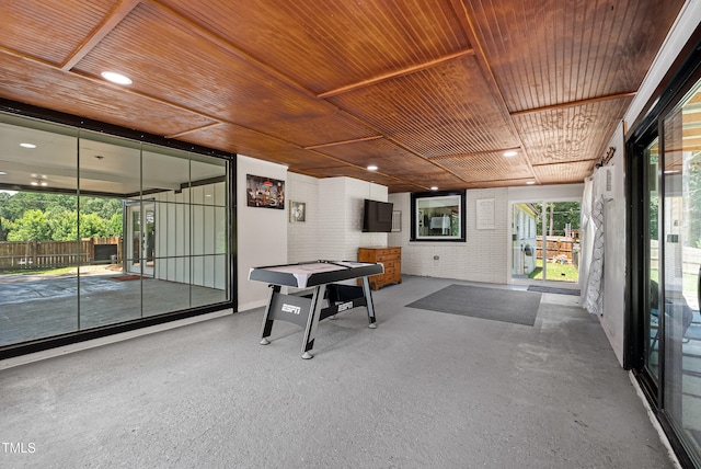 6005 Lake Wheeler Rd, Raleigh, NC 27603 - recreation room featuring wood ceiling