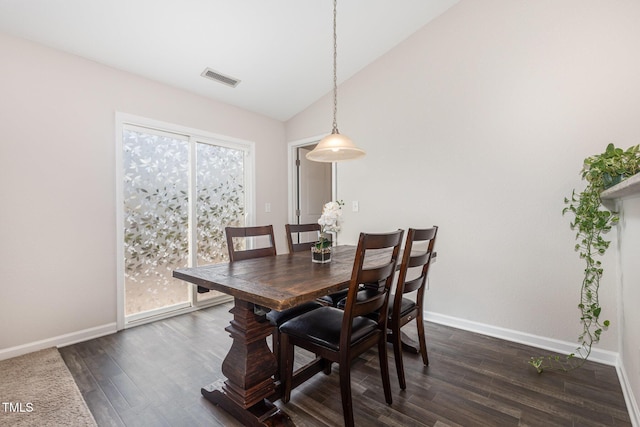 2040 Alderman Way, Creedmoor, NC 27522 - dining space with dark wood-style flooring and lofted ceiling