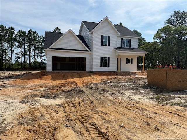 298 Dove Rd, Cameron, NC 28326 - view of front of home with dirt driveway and an attached garage