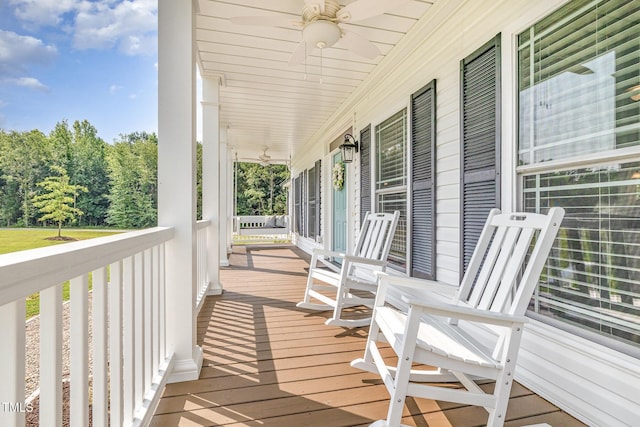 407 Kadir Womble Dr, New Hill, NC 27562 - porch with ceiling fan