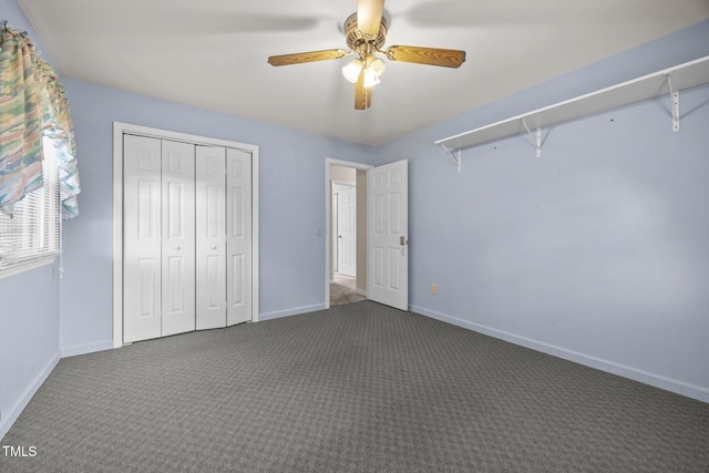 1105 Fontaine Rd, Roxboro, NC 27574 - unfurnished bedroom with carpet flooring, a closet, and ceiling fan