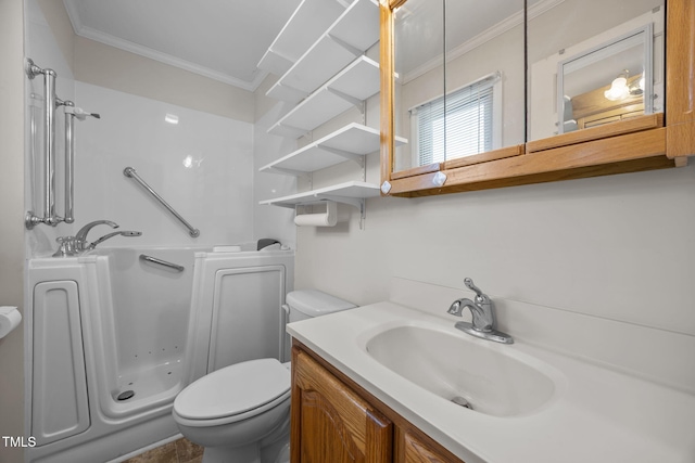 1105 Fontaine Rd, Roxboro, NC 27574 - full bathroom featuring crown molding, a shower, vanity, and a bath