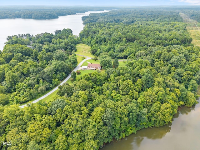1105 Fontaine Rd, Roxboro, NC 27574 - drone / aerial view of a forest and a nearby body of water