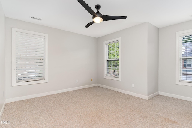 4060 Barton Park Pl, Raleigh, NC 27613 - spare room featuring carpet floors, plenty of natural light, and ceiling fan