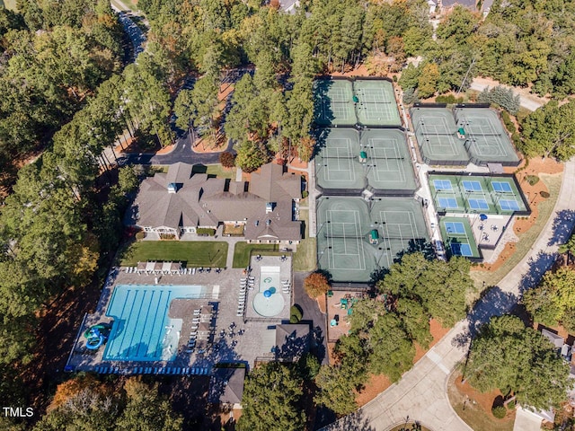 23106 Umstead, Chapel Hill, NC 27517 - aerial view of property and surrounding area featuring a pool area