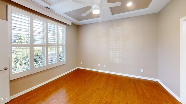 112 Salmon River Dr, Durham, NC 27705 - spare room featuring wood finished floors and ceiling fan