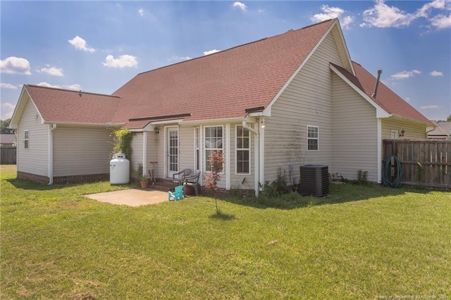 109 Hayes Ct, Raeford, NC 28376 - back of property featuring a patio area and roof with shingles