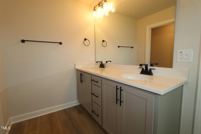 1218 Tredenham Way, Durham, NC 27703 - full bathroom with double vanity and wood finished floors