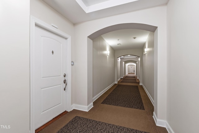 7250 NC-751 Hwy Unit 2204, Durham, NC 27707 - hall with arched walkways and carpet