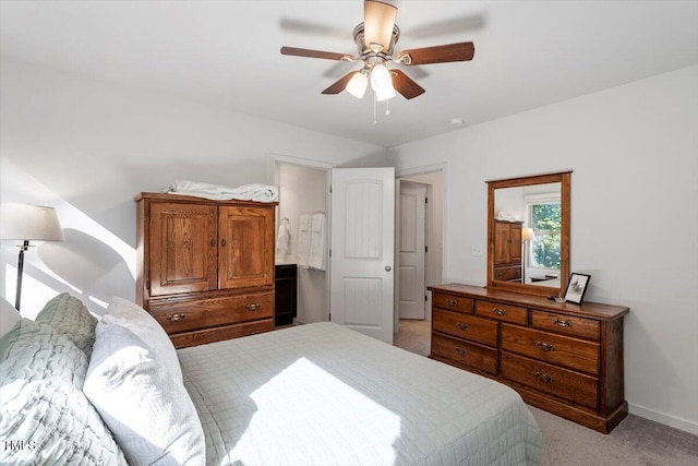534 Hobkirks Pl, Durham, NC 27704 - bedroom with light carpet and ceiling fan