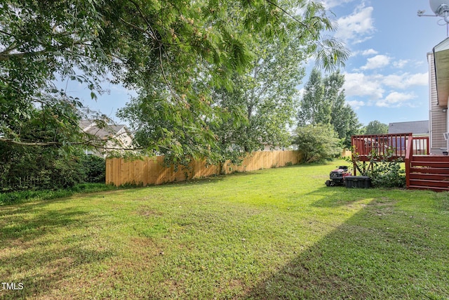 432 Barn View Ct, Fuquay Varina, NC 27526 - view of yard featuring a deck