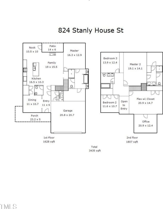 824 Stanly House St, Wake Forest, NC 27587 - view of property floor plan
