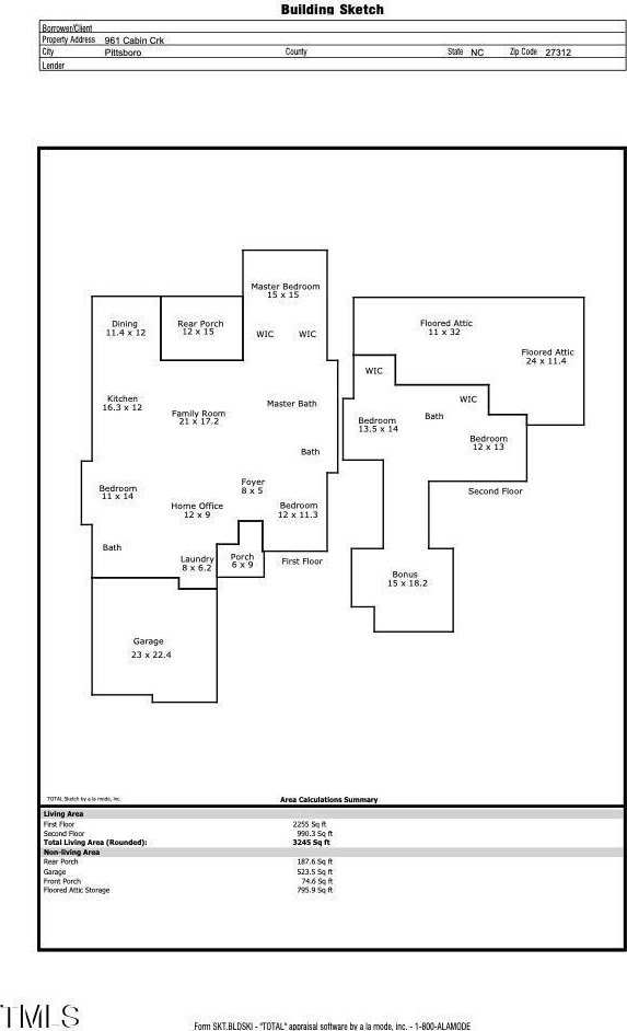 961 Cabin Crk, Pittsboro, NC 27312 - view of home floor plan