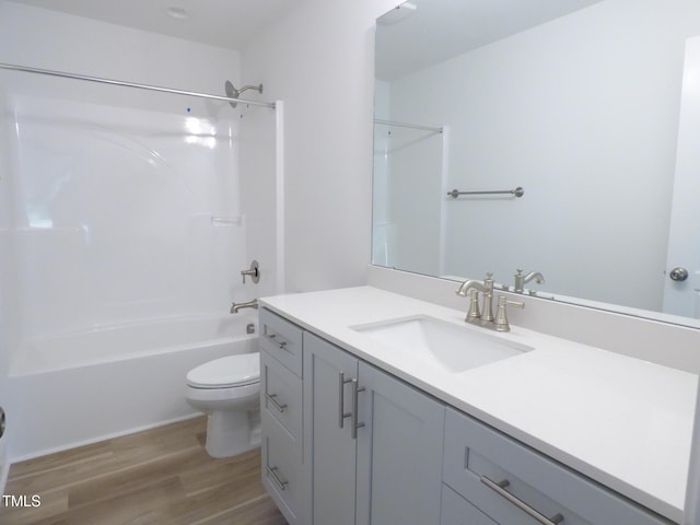 5610 Plain View Highway, Dunn, NC 28334 - full bathroom with vanity, wood finished floors, and  shower combination