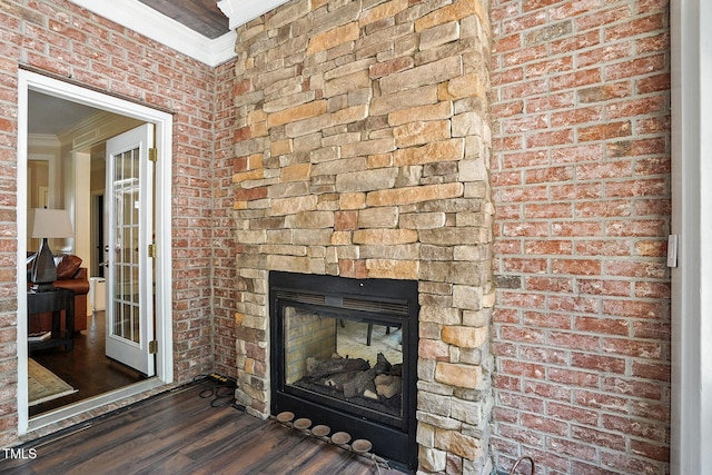 164 Avocet Ln, Clayton, NC 27520 - detailed view of crown molding and a glass covered fireplace