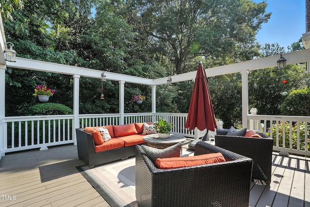 164 Avocet Ln, Clayton, NC 27520 - wooden terrace featuring outdoor lounge area