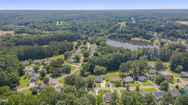 4140 Willow Haven Ct, Raleigh, NC 27616 - aerial perspective of suburban area with a nearby body of water and a forest