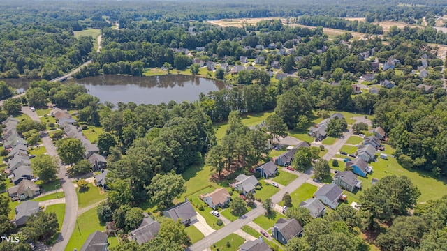 4140 Willow Haven Ct, Raleigh, NC 27616 - aerial overview of property's location with a large body of water and nearby suburban area