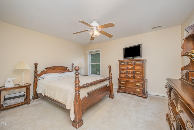 302 Caraway Ln, Cary, NC 27519 - bedroom with light colored carpet and a ceiling fan