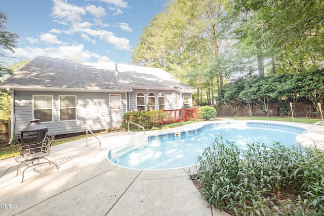 302 Caraway Ln, Cary, NC 27519 - view of pool featuring a fenced backyard and a deck