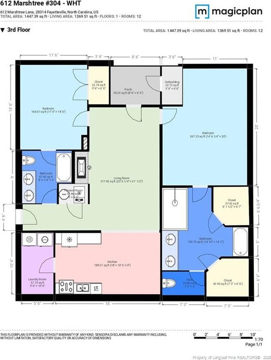 612 Marshtree Ln Unit 304, Fayetteville, NC 28314 - view of floor plan / room layout