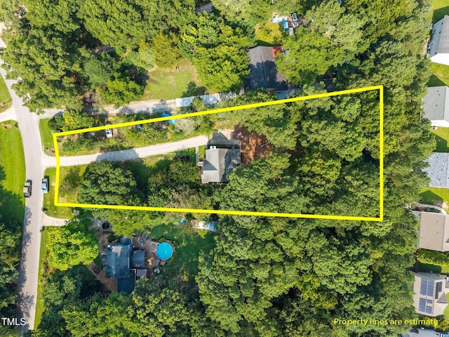 5721 Meadow Run, Knightdale, NC 27545 - aerial view of property and surrounding area with property parcel outlined