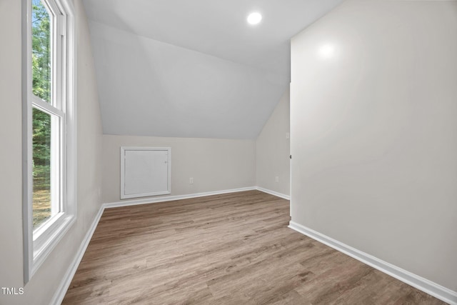 5721 Meadow Run, Knightdale, NC 27545 - additional living space featuring healthy amount of natural light, lofted ceiling, and wood finished floors