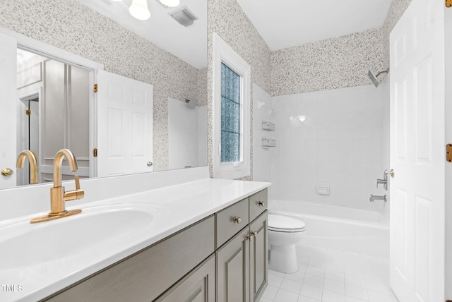 105 Bathgate Ln, Cary, NC 27513 - full bath featuring vanity, tile patterned floors, and shower / washtub combination