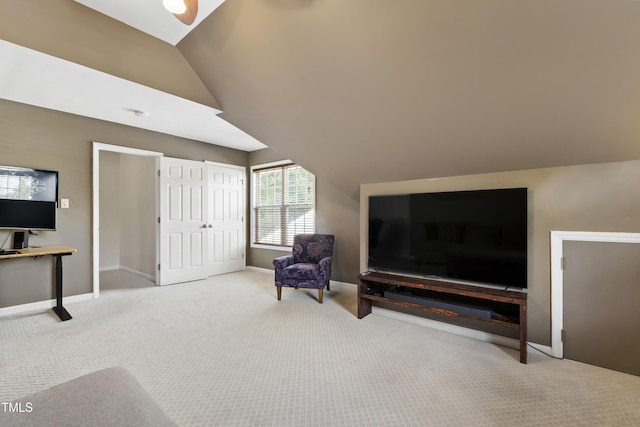 8205 Rolling Glenn Dr, Raleigh, NC 27616 - living area with vaulted ceiling and carpet