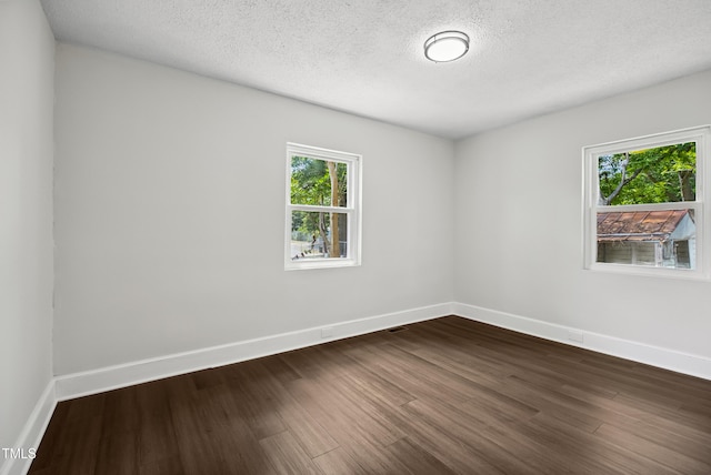 208 Fairview Ave SW, Wilson, NC 27893 - spare room featuring plenty of natural light, a textured ceiling, and dark wood-type flooring