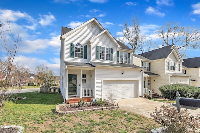 1968 Shadow Glen Dr, Raleigh, NC 27604 - traditional-style home featuring concrete driveway, an attached garage, and a front yard