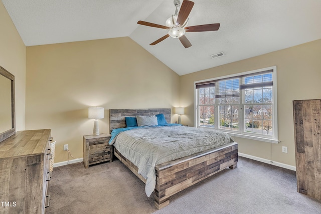 1968 Shadow Glen Dr, Raleigh, NC 27604 - bedroom featuring carpet flooring, lofted ceiling, and a ceiling fan