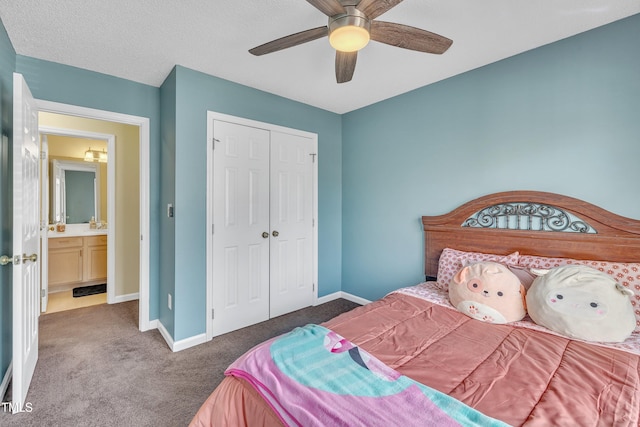 1968 Shadow Glen Dr, Raleigh, NC 27604 - bedroom featuring a closet, carpet floors, and a ceiling fan