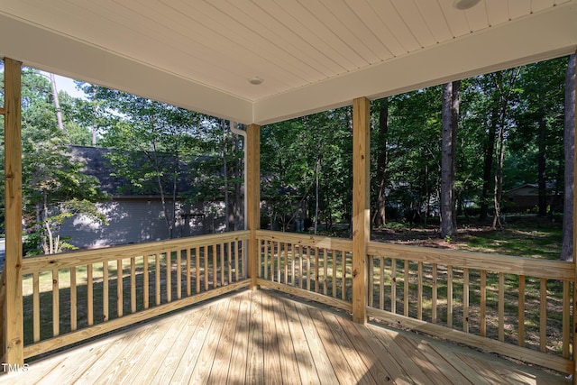 6069 Jones Cir, Sanford, NC 27332 - wooden deck featuring view of scattered trees
