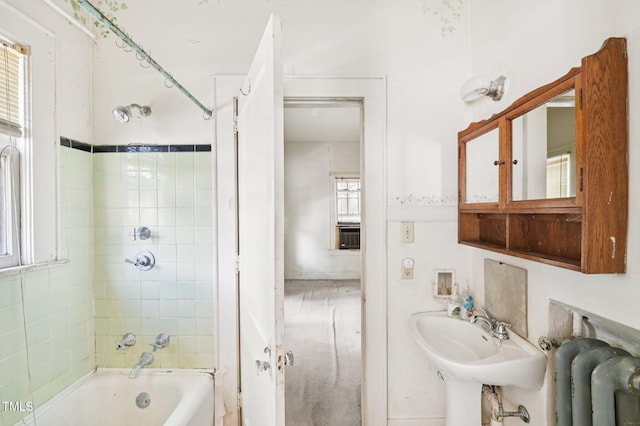 711 W Club Blvd, Durham, NC 27701 - full bathroom with radiator and bathtub / shower combination