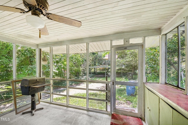 711 W Club Blvd, Durham, NC 27701 - sunroom featuring a ceiling fan and healthy amount of natural light