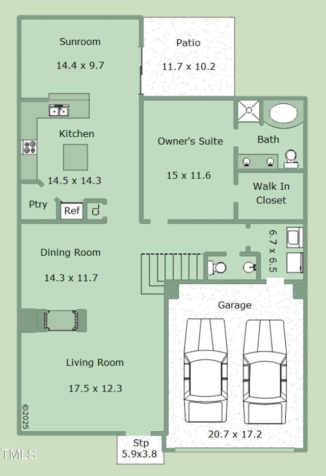 3423 Van Hessen Dr, Raleigh, NC 27614 - view of room layout