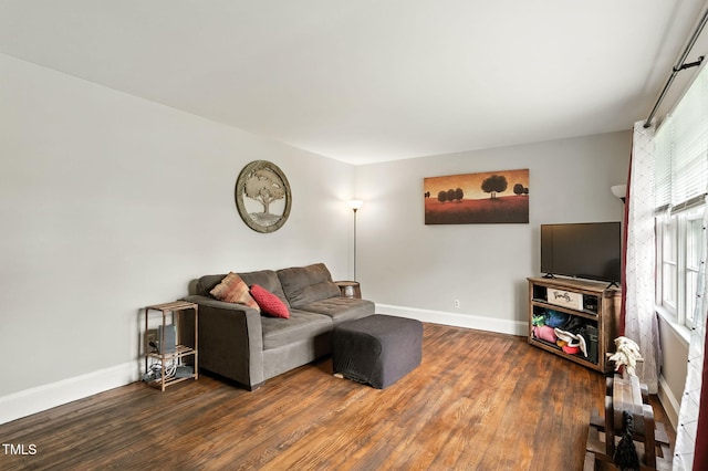 1015 S 1st St, Smithfield, NC 27577 - living room featuring wood finished floors and baseboards