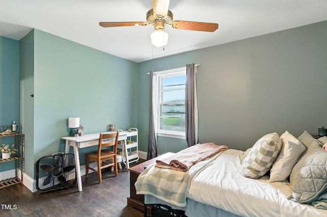 1015 S 1st St, Smithfield, NC 27577 - bedroom featuring wood finished floors and a ceiling fan