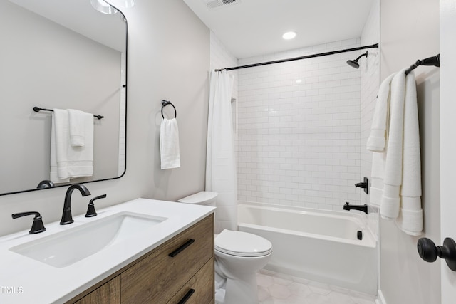 1609 Falls Ct, Raleigh, NC 27615 - full bath with vanity, shower / bath combo, and tile patterned floors