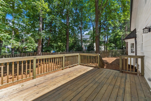 1609 Falls Ct, Raleigh, NC 27615 - wooden terrace featuring a fenced backyard