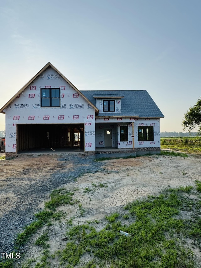 1327 Parkertown Rd, Four Oaks, NC 27524 - property in mid-construction featuring dirt driveway and an attached garage