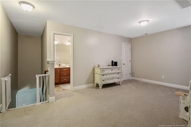 123 Sorrel Ct, Raeford, NC 28376 - bedroom with light colored carpet and connected bathroom