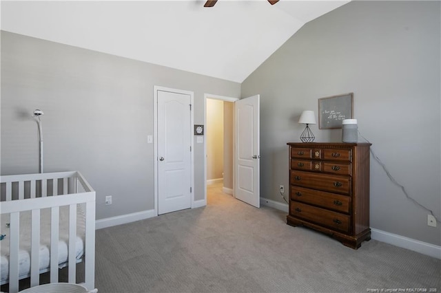 123 Sorrel Ct, Raeford, NC 28376 - carpeted bedroom with lofted ceiling and a ceiling fan